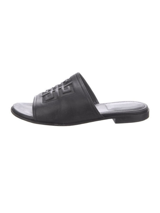 Givenchy Shoes - Givenchy Leather Mesh Accents Slides